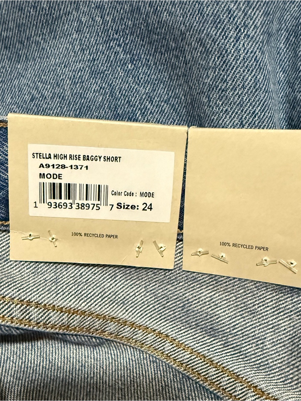 Agolde Light Blue High-Rise Denim Shorts in Mode - Picture 2 of 2